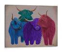 Vacas Highland, Manada Multicolor - Fab Funky | Cuadro decorativo de Canvas Lab