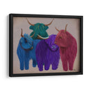 Vacas Highland, Manada Multicolor - Fab Funky | Cuadro decorativo de Canvas Lab