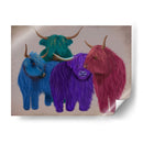 Vacas Highland, Manada Multicolor - Fab Funky | Cuadro decorativo de Canvas Lab