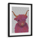 Vaca Highland 7, Rosa Y Púrpura, Retrato. - Fab Funky | Cuadro decorativo de Canvas Lab