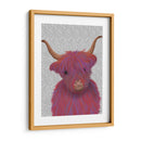 Vaca Highland 7, Rosa Y Púrpura, Retrato. - Fab Funky | Cuadro decorativo de Canvas Lab
