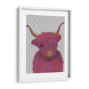 Vaca Highland 7, Rosa Y Púrpura, Retrato. - Fab Funky | Cuadro decorativo de Canvas Lab