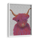 Vaca Highland 7, Rosa Y Púrpura, Retrato. - Fab Funky | Cuadro decorativo de Canvas Lab