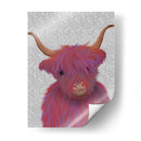 Vaca Highland 7, Rosa Y Púrpura, Retrato. - Fab Funky | Cuadro decorativo de Canvas Lab