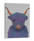 Vaca Highland 7, Púrpura, Retrato - Fab Funky | Cuadro decorativo de Canvas Lab
