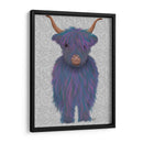 Vaca Highland 7, Púrpura, Completa - Fab Funky | Cuadro decorativo de Canvas Lab