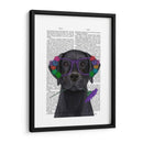 Labrador Negro Y Gafas De Flores Imprimir - Fab Funky | Cuadro decorativo de Canvas Lab