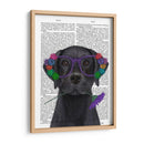 Labrador Negro Y Gafas De Flores Imprimir - Fab Funky | Cuadro decorativo de Canvas Lab