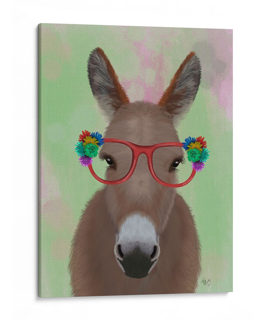 Gafas De Flores Rojas De Burro - Fab Funky | Cuadro decorativo de Canvas Lab
