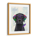Labrador Negro Y Gafas De Flores. - Fab Funky | Cuadro decorativo de Canvas Lab