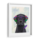 Labrador Negro Y Gafas De Flores. - Fab Funky | Cuadro decorativo de Canvas Lab