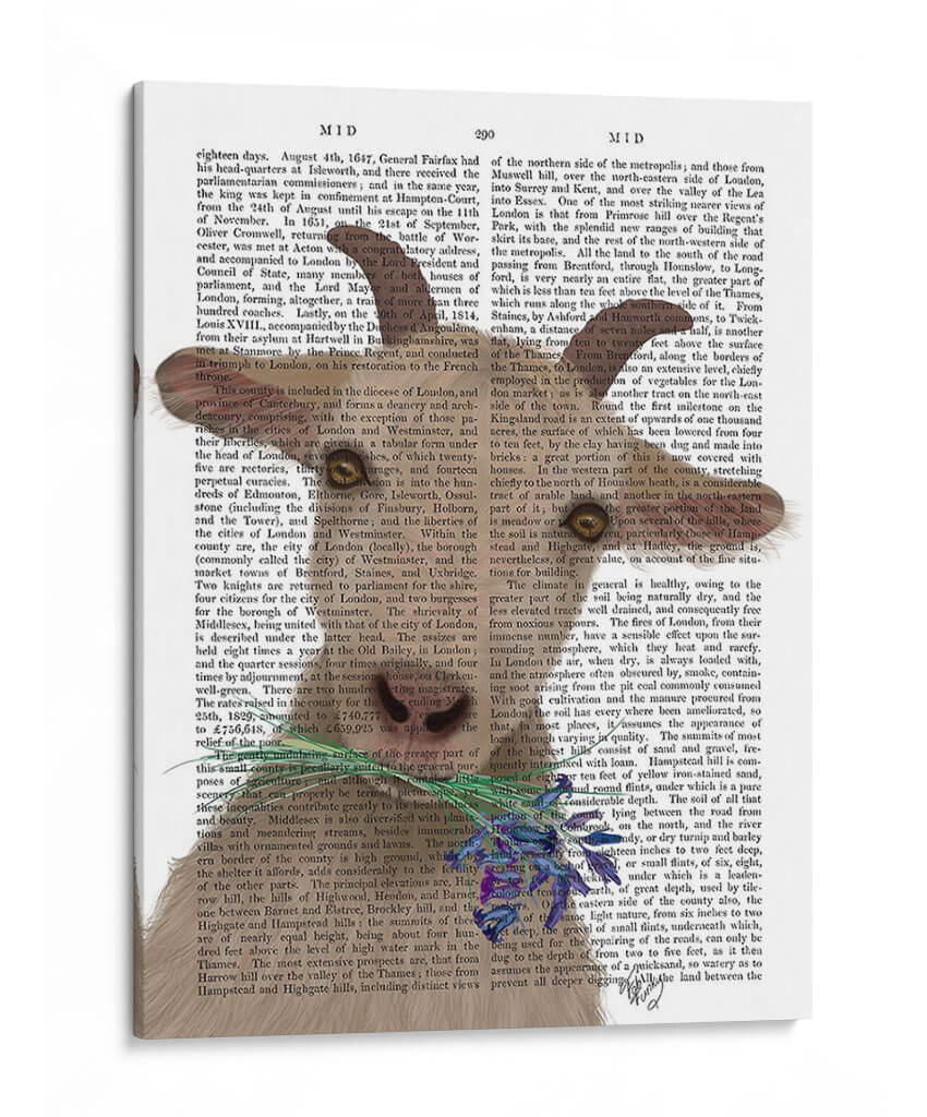 Cabra Y Bluebells Libro De Impresión - Fab Funky | Cuadro decorativo de Canvas Lab