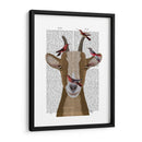 Impresión De Libro De Cabra Y Pájaros Rojos - Fab Funky | Cuadro decorativo de Canvas Lab