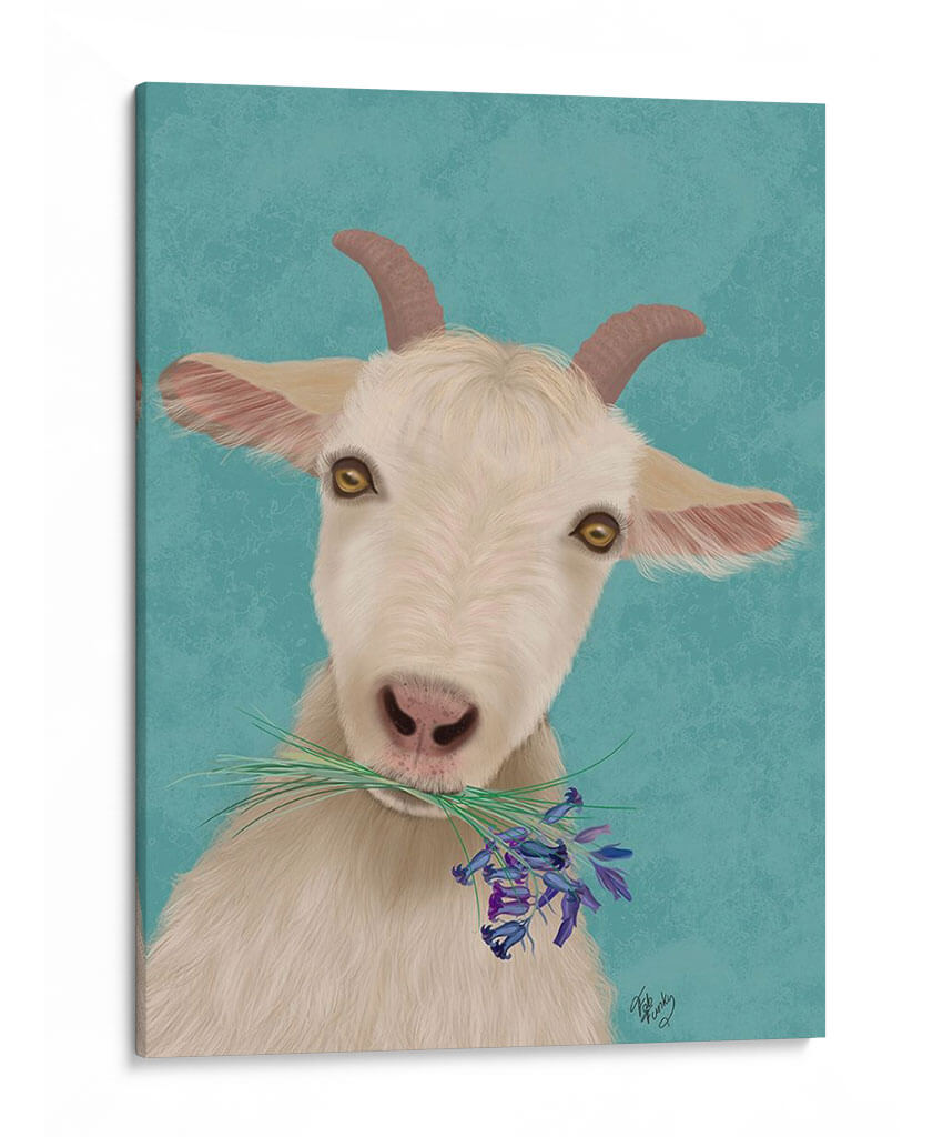 Cabra Y Bluebells - Fab Funky | Cuadro decorativo de Canvas Lab