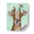 Cabra Y Pájaros Rojos - Fab Funky | Cuadro decorativo de Canvas Lab