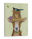 Cabra En Sombrero De Paja - Fab Funky | Cuadro decorativo de Canvas Lab