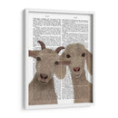 Dúo De Cabra, Mirando Tu Libro De Impresión - Fab Funky | Cuadro decorativo de Canvas Lab