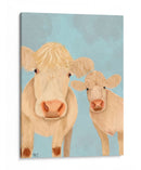 Dúo De Vaca, Crema, Mirándote - Fab Funky | Cuadro decorativo de Canvas Lab