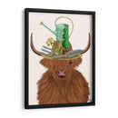 Sombrero De Vacas Y Jardineros De Las Tierras Altas - Fab Funky | Cuadro decorativo de Canvas Lab