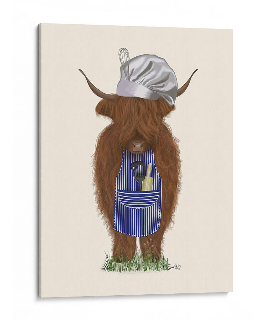 Chef De Vaca Highland - Fab Funky | Cuadro decorativo de Canvas Lab