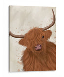 Vaca Highland 1, Retrato - Fab Funky | Cuadro decorativo de Canvas Lab