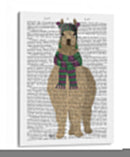 Llama Con Bufanda Púrpura, Impresión De Libro Completo - Fab Funky | Cuadro decorativo de Canvas Lab
