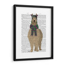 Llama Con Bufanda Púrpura, Impresión De Libro Completo - Fab Funky | Cuadro decorativo de Canvas Lab