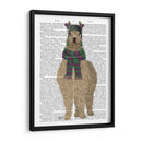 Llama Con Bufanda Púrpura, Impresión De Libro Completo - Fab Funky | Cuadro decorativo de Canvas Lab