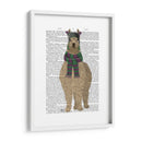 Llama Con Bufanda Púrpura, Impresión De Libro Completo - Fab Funky | Cuadro decorativo de Canvas Lab