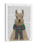 Llama Con Bufanda Púrpura, Impresión De Libro De Retratos - Fab Funky | Cuadro decorativo de Canvas Lab