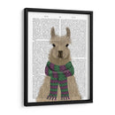 Llama Con Bufanda Púrpura, Impresión De Libro De Retratos - Fab Funky | Cuadro decorativo de Canvas Lab