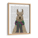Llama Con Bufanda Púrpura, Impresión De Libro De Retratos - Fab Funky | Cuadro decorativo de Canvas Lab
