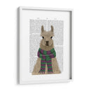 Llama Con Bufanda Púrpura, Impresión De Libro De Retratos - Fab Funky | Cuadro decorativo de Canvas Lab