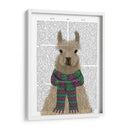 Llama Con Bufanda Púrpura, Impresión De Libro De Retratos - Fab Funky | Cuadro decorativo de Canvas Lab