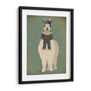 Llama Con Bufanda Púrpura, Lleno - Fab Funky | Cuadro decorativo de Canvas Lab