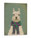 Llama Con Bufanda Púrpura, Retrato - Fab Funky | Cuadro decorativo de Canvas Lab