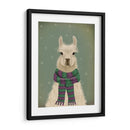 Llama Con Bufanda Púrpura, Retrato - Fab Funky | Cuadro decorativo de Canvas Lab