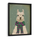 Llama Con Bufanda Púrpura, Retrato - Fab Funky | Cuadro decorativo de Canvas Lab