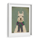 Llama Con Bufanda Púrpura, Retrato - Fab Funky | Cuadro decorativo de Canvas Lab