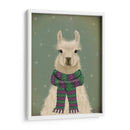 Llama Con Bufanda Púrpura, Retrato - Fab Funky | Cuadro decorativo de Canvas Lab