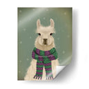 Llama Con Bufanda Púrpura, Retrato - Fab Funky | Cuadro decorativo de Canvas Lab