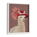 Sombrero De Pluma Roja De Llama - Fab Funky | Cuadro decorativo de Canvas Lab