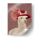 Sombrero De Pluma Roja De Llama - Fab Funky | Cuadro decorativo de Canvas Lab