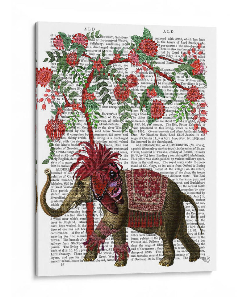 Niraj Elefante, Árbol Rojo - Fab Funky | Cuadro decorativo de Canvas Lab