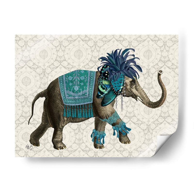 Niraj Elefante, Azul - Fab Funky | Cuadro decorativo de Canvas Lab