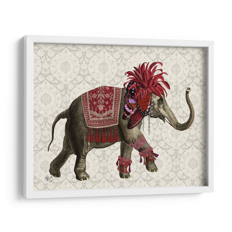 Niraj Elefante, Rojo - Fab Funky | Cuadro decorativo de Canvas Lab