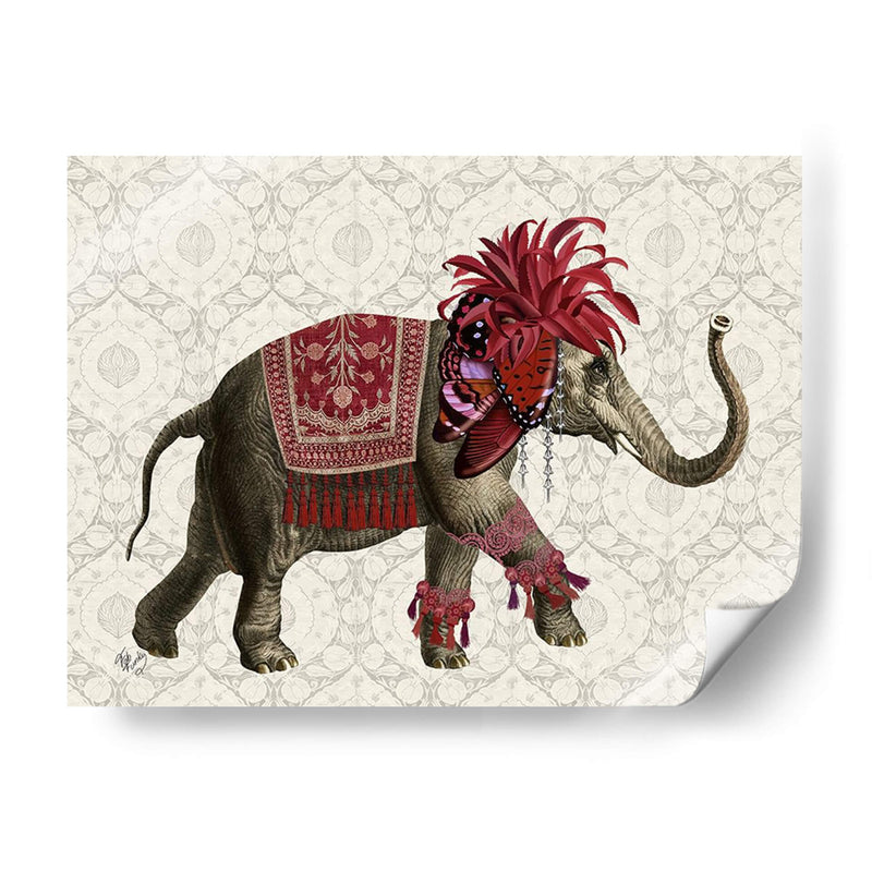 Niraj Elefante, Rojo - Fab Funky | Cuadro decorativo de Canvas Lab