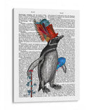Impresión De Libros De Pingüinos Y Sombrero De Pescado - Fab Funky | Cuadro decorativo de Canvas Lab