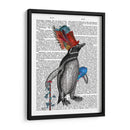 Impresión De Libros De Pingüinos Y Sombrero De Pescado - Fab Funky | Cuadro decorativo de Canvas Lab