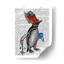 Impresión De Libros De Pingüinos Y Sombrero De Pescado - Fab Funky | Cuadro decorativo de Canvas Lab